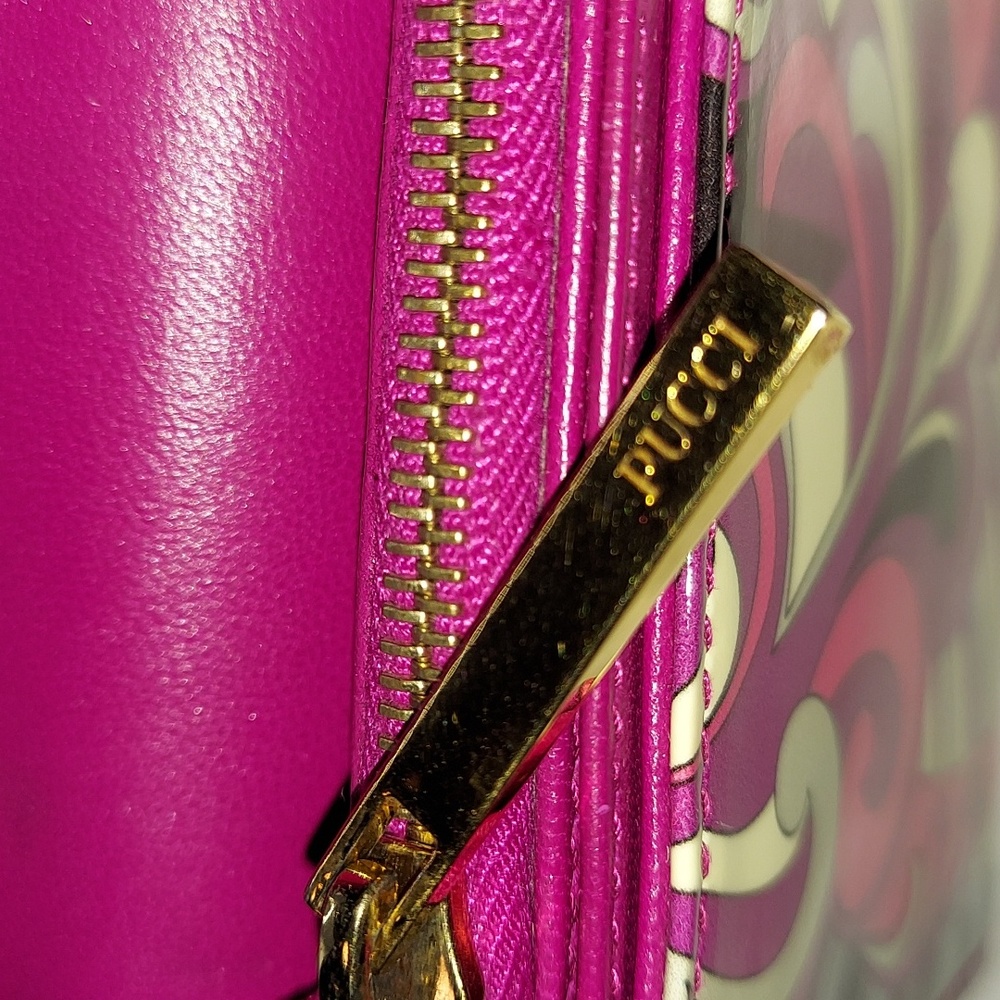 Emilio Pucci-Vintage Multi-color Print Bifold wallet in pink, purple & black - Picture 4 of 11